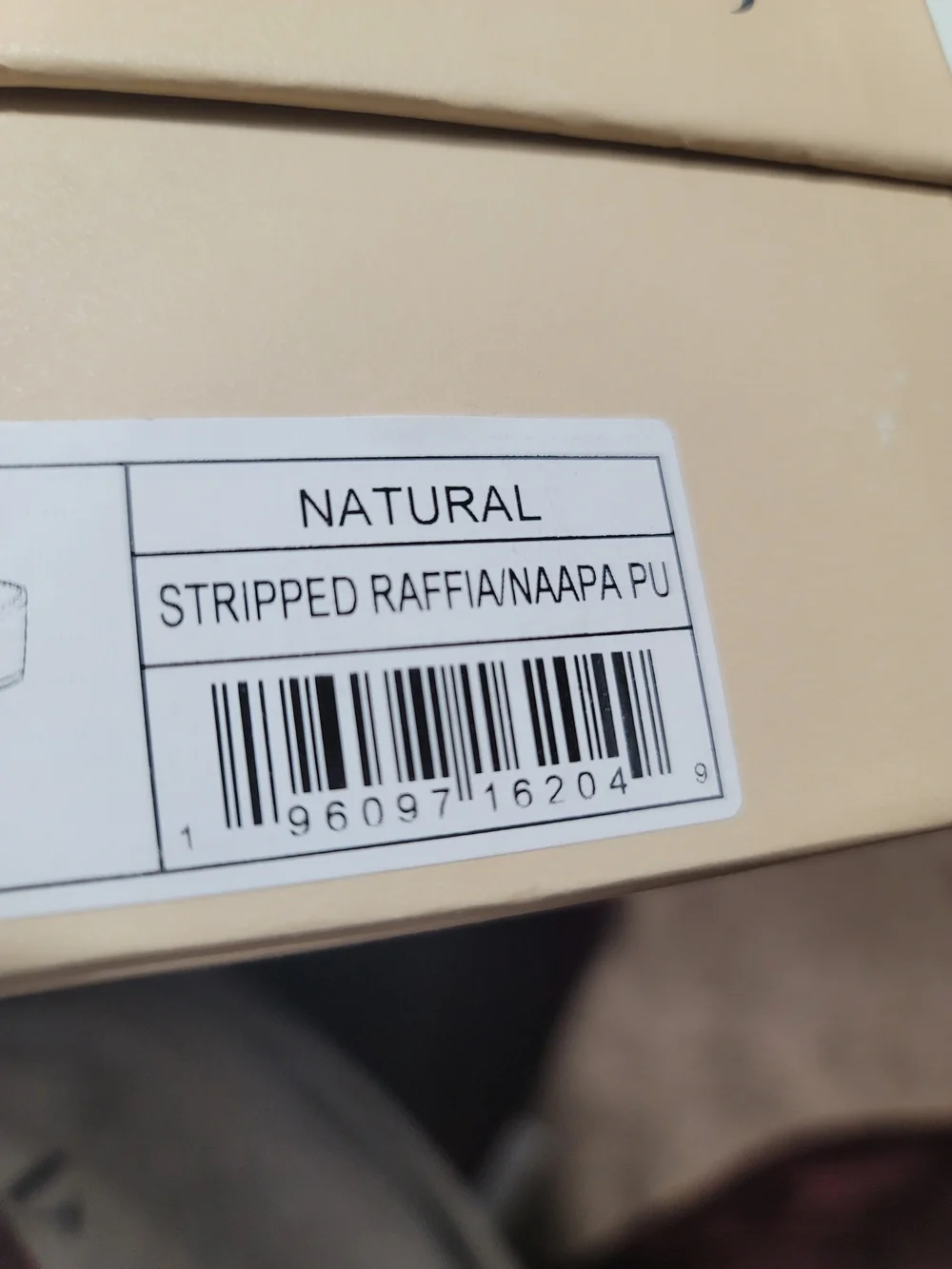 NYDJ Faelynn Raffia Slingback Pumps Natural Tan Block Heel New In Box 9.5M